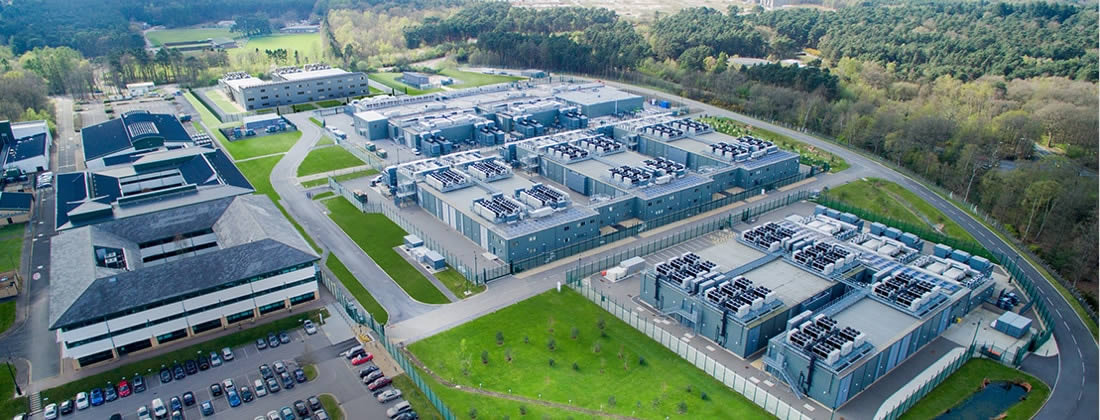 Aerial view of data centre